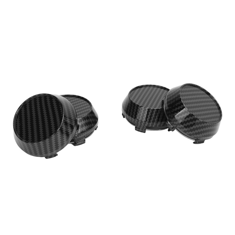 4 Pcs 60mm Wheel Center Caps Carbon Fiber Style Tyre
