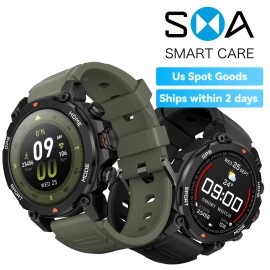 SMA Fitness Tracker Smart Watch 24/7 Heart Rate SpO2 Sleep Monitor 5ATM Waterproof Sports Modes USA Warehousecolor: Black+blck/green Silicone strap, model number: G6