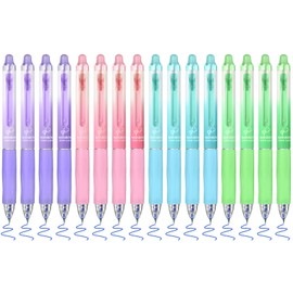 BAYTORY 16 Pcs Retractable Erasable Pens Blue Ink, Aesthetic 0.5 mm Fine Point Erasable Gel Pen, Make Mistakes Disappear, Smooth Writing Pens with Erasers for Journaling & Planners (Morandi)