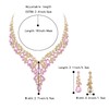 Clearine Wedding Bridal Jewellery Set Teardrop Rhinestone Cluster Statement Necklace