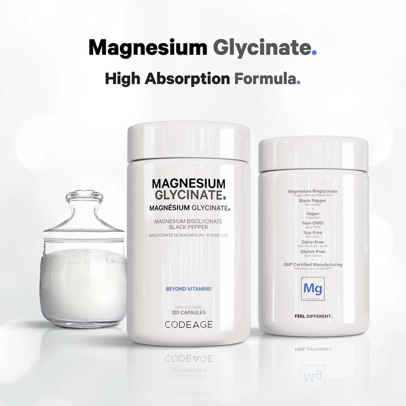 Codeage Magnesium Glycinate Pills - High Absorption Magnesium Bisglycinate Supplement
