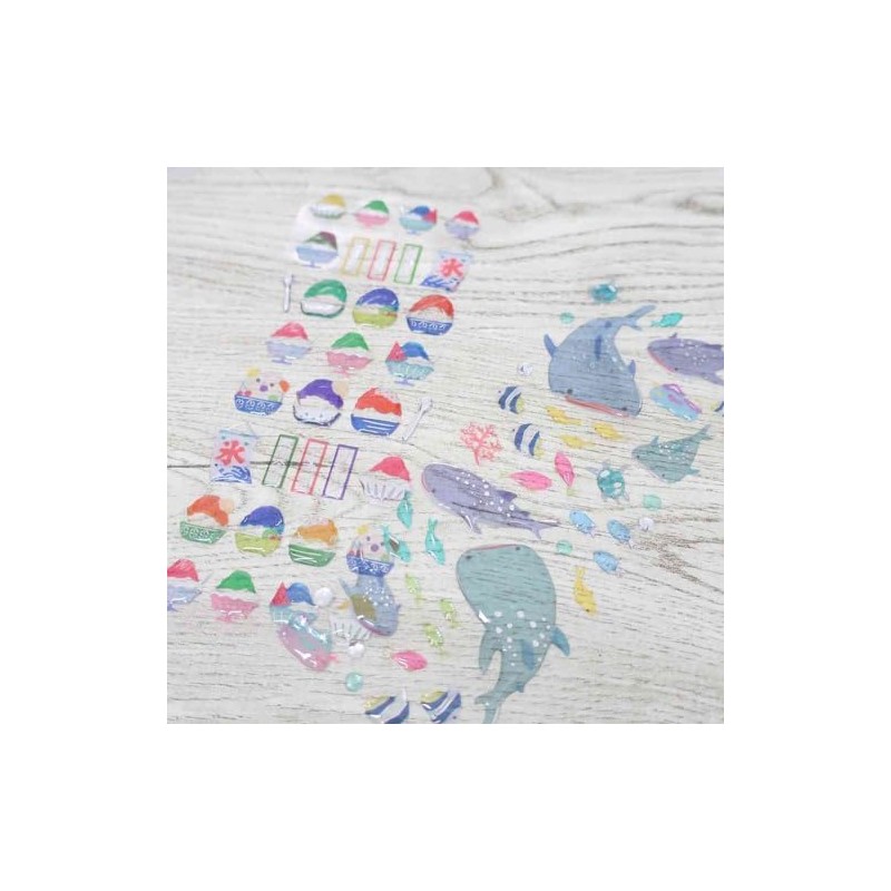 Fujinami Quail [Sticker Sheet] Summer Pattern Drop Sticker/Ice
