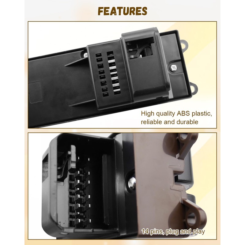 JUWEVAZU Window Master Switch and Bezel Driver Side Fit for