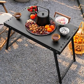 XIUXLI Portable Camp Grills Charcoal Grills Outdoor Grill Table BBQ Lamb Skewer Folded Camping Barbecue Grill for Backyard Party Picnic Travel Outdoor Cooking Use(Black,25.5x14.5x18.5 inch)