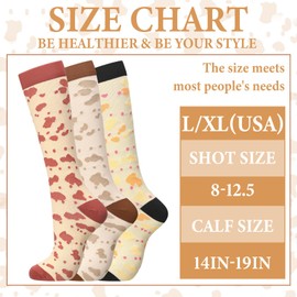 Skicuff 6 Pairs Passover Matzah Compression Socks Gifts Adult Crew Compression Sock for Men and Women Novelty Knee Long Matzah Compression Socks Jewish Party Socks for Sports Running Travel