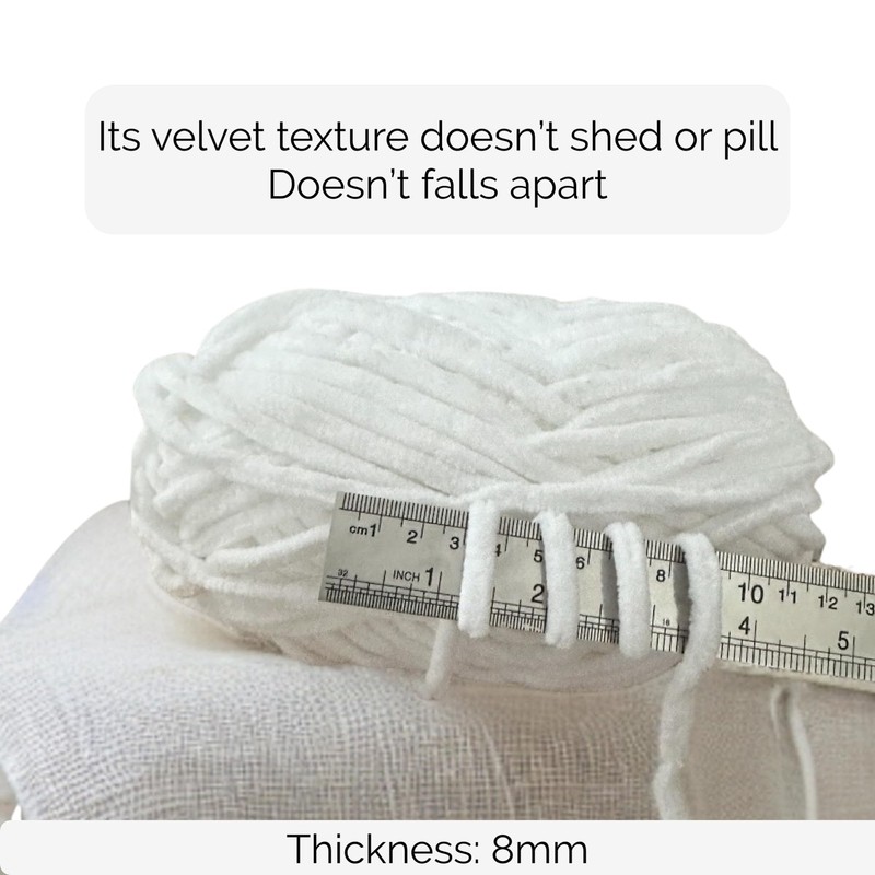 Soft Velvet Yarn Chenille Yarn for Crocheting Super Bulky 3x100g