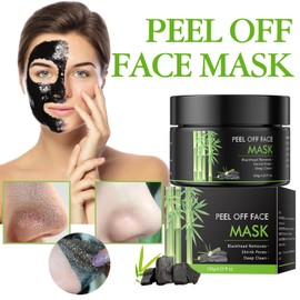 BYOTOUTY Blackhead Remover Mask, Bamboo Charcoal Blackhead Peel Off Face Mask Pore Cleaner Helps Men & Women, Black Head Remover Facial Mask Deep Cleansing for All Skin Types 4.23 OZ