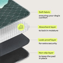 PetSpy Washable Pee Pads for Dogs 2-Pack (18x24) - Waterproof Reusable Puppy Pads No-Slip Surface - Stylish Dog Potty Training Pads Protect Against Leakage Perfect for Small Medium Large Dogs