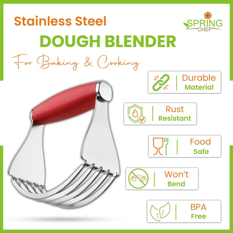 Spring Chef XL Stainless Steel Pastry Cutter Tool for Baking