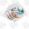 3 Pcs Compass Camping Adventure Travel Sticker Gifts for Travel