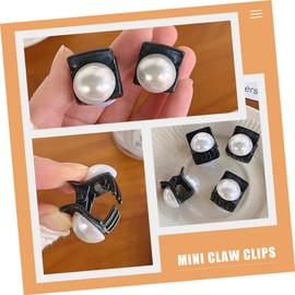 Baluue 12pcs Pearl Mini Hair Claw Clips for Women Small Durable Hair Accessories for Various Hairstyles for Bangs Makeup and Daily Use