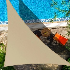 Heavy Duty 16' X 16' X 22.6'Triangle Sun Shade Sail Canopy Mesh Fabric, Pergolas Cover Cloth, Sunlight Block Fabric for Outdoorcolor: brown, Weight: 180 g/m²