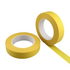 Zellykool Masking Tape 1 Inch, 2 Rolls Painter's Tape 1 Inch x 55 Yards, Painting Adhesive Tape for Painting, Home, Office, School Stationery, Arts, Crafts, Decoration (Yellow)