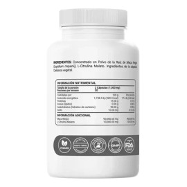 Restart Maca Negra Orgánica Peruana + L-Citrulina | Black Maca Premium 1000mg por Porción | Suplemento Natural Hombre Testo | Testosterona Vitaminas p