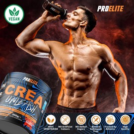 Creatine Monohydrate Powder 300g Micronised Flavoured & Vegan Creatine Powder for Post & Pre Workout Creatine Supplements by PROELITE (300g, Strawberry Mango)