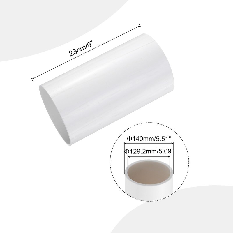 MECCANIXITY 5 Inch PVC Rigid Tube Round Pipe 129.2mm ID