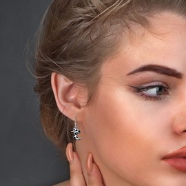 925 Sterling Silver Western Cowgirl Boots Hat Drop Earrings for Women Cowboy Texas Boots Dangle Earrings Cow Print Cross Dangle Drop Earrings Birthday Jewelry Gift, Sterling Silver, No Gemstone