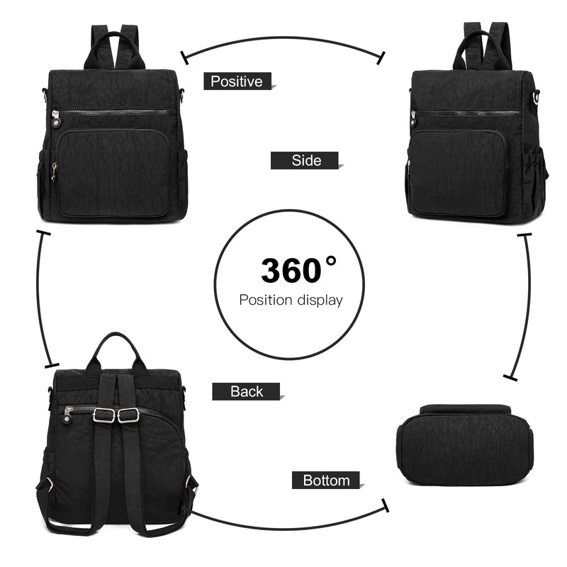 Kono Women Backpack Anti Theft Rucksack Nylon Schoolbag Ladies Travel