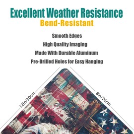 Vintage Tin Signs,Metal American Eagle & Patriotic Wall Decor - Memorial Day Veterans Decor, Patriotic Vintage Art for Home Bar, Man Cave, Coffee Shop, Cinema, Garage - 12x8 Inches