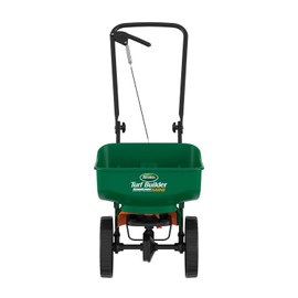 Scotts Turf Builder EdgeGuard Mini Broadcast Spreader for Seed, Weed and Feed, Fertilizer, Salt, Ice Melt, Push Spreader Holds up to 5,000 sq.ft. Product