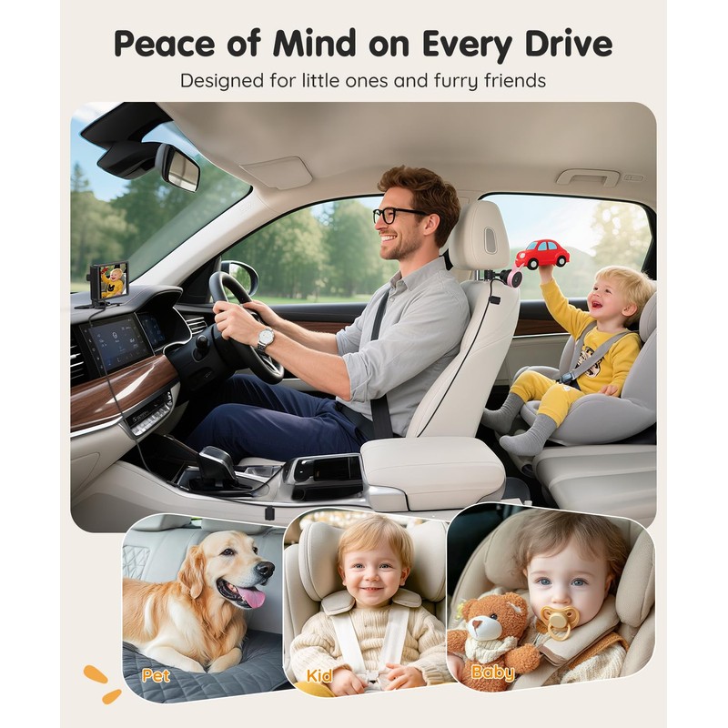 Babyvue BV3PRO 7.2" 1080P HD Dual Camera Car Baby Monitor