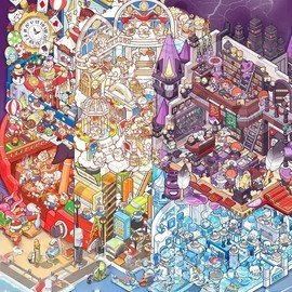 10Sets Big DIY 3D Sticker Scene Sticker Book for Kids Adults Fun Mini Cute Kawaii Stickers Collection Book Stress Relief Pass The Time Make Your Own House Miniature Cute Cartoon Animal Isometric Scene