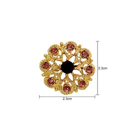 Jagowa 12PCS Rhinestone Button Brooches Crystal Embellishments Carves Buckle Flower Brooches for Wedding Decoration(Gold)