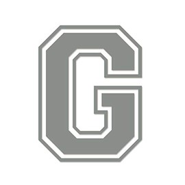 Applicable Pun Varsity Letter G - Vinyl Decal for Outdoor Use on Cars, ATV, Boats, Windows and More - Middle Grey 5 Inches Tall