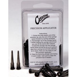 Creative Hobbies® 16 Gauge, Charcoal Gray Color, Plastic Tapered Precision Applicator Dispenser Needle Tip, 50 Pieces in Storage Pack