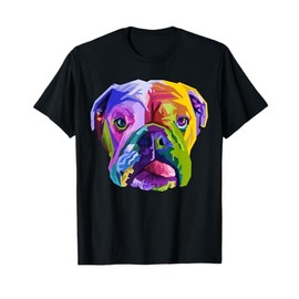 English British Bulldog Pop Art Portrait for Dog Owners T-Shirt