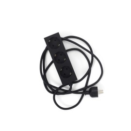 Pedestal Power Bar Multiple Socket 5 m with Magnetic Base (Black) - Practical Stylish Power Strip 3-Way Magnetic - Magnetic Triple Socket - Power Strip 3-Way