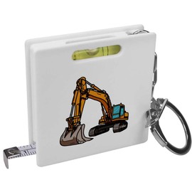 Azeeda 'Excavator Digger' Keyring Tape Measure/Spirit Level Tool (KM00018707)