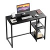 SINPAID Computer Desk 47 inches with 2-Tier Shelves Sturdy Home