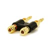 Monoprice Dual 24k Gold Plated Speaker Banana Plugs, Black