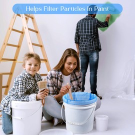 Patelai 30 Pcs 5 Gallon Paint Strainer Bags Blue Fine Nylon Mesh Elastic Top Bag Strainers for Hydroponics, Brewing, Gardening for Use with Paint Sprayers