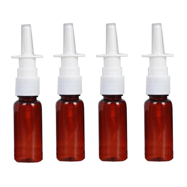 12PCS Plastic Brown Nasal Spray Bottles-Refillable Fine Mist Sprayers Atomizers Cosmetic Makeup Perfume Storage Container (20ml)