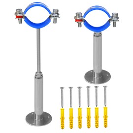 POTONZ Wall Mount Ceiling Mount Pipe Supports,Adjustable Pipe Clamps、Hangers、 Stainless Steel 304,2PCS Suitable for Pipe OD 60-65mm Adjustable Height 100-200mm