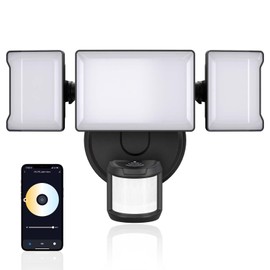 Olafus 65W Smart LED Flood Light Outdoor with Motion Sensor, 6500LM, 2700K-6500K WiFi Security Light Work with Alexa/Google, Motion Detector Lights with APP Control, IP65 Floodlight Outside (Black)