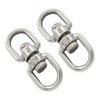 Rierdge 6 Pack Stainless Steel M4 Swivel Hook, Double Ended
