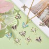 Stiesy 30pcs 6 Styles Enamel Butterfly Charms for DIY Crafts