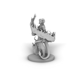 Tiefling Male Sorcerer With Swirling Flames Tabletop DND Gaming Miniature