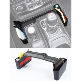 Savadicar GT-2 Shifter Storage Box with Microfibers, Gear Shift Side Tray, Center Console Organizer for 2018-2025 Jeep Wrangler JL JLU 4XE & Gladiator JT, Interior Accessories, Black,1 PC