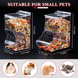 Andiker Automatic Hamster Feeder, 400ml Transparent Acrylic Food Automatic Feeder Acrylic Hamster Feeder Suitable for Small Pets Such as Hamsters, Hedgehogs, Squirrels, Guinea Pigs, Birds (400ml)