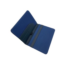 Recetario Médico Tamaño Esquela Imitación Piel Con Porta Block, Papelera Doble Tarjetero, Tapas Acolchadas y Terminado Cosido, Color Azul.