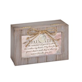 Cottage Garden Daughter Love Grew Deeper Grey Locket Petite Music Box Plays You are My Sunshine