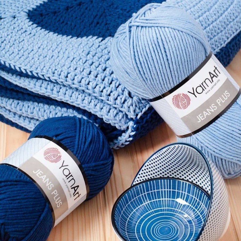 Yarn Art Hilo Jeans Plus, 55% algodón, 45% poliacrílico, 100