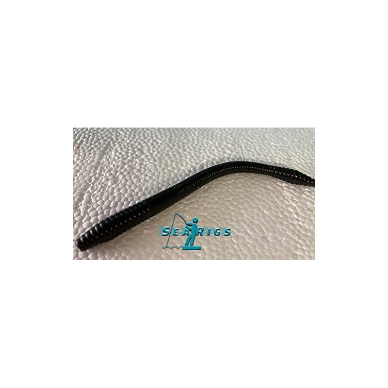 Black Lugworm 12 x 4 Inch -10cm - Artificial Soft