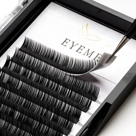 Eyelash Extensions D Curl 8-15mm 0.20mm Thickness Semi Permanent Natural Faux Mink Individual Lashes Extension Supplies Professional Salon Use Mixed Tray by EYEMEI (0.20-D-MIXED)