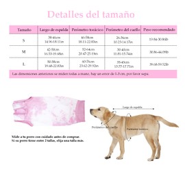 LURI Traje de recuperación para Perros,Transpirable Traje de recuperación quirúrgica para Perro con Dobladillos y Bordes Elásticos.Trajes para Perro, Evitar arañazos para Perros(Talla M)