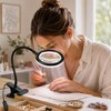 LED Magnifying Glass Lamp for Close Work – 5X/10X Lighted